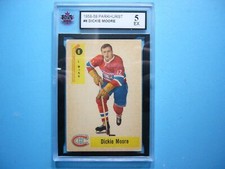1958/59 PARKHURST NHL HOCKEY CARD #8 DICKIE MOORE KSA 5 EX 58/59 PARKIE