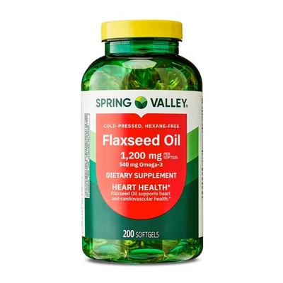 Spring Valley Flaxseed Oil Softgels Dietary Supplement, 1,200 mg, 200 Count - Image 1 of 4