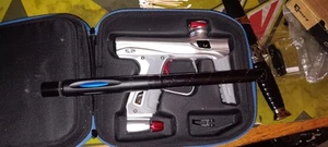 Shocker XLS Silver/black/red Paintball Marker With Dust Black Freak Back Sp Tip - Picture 1 of 2