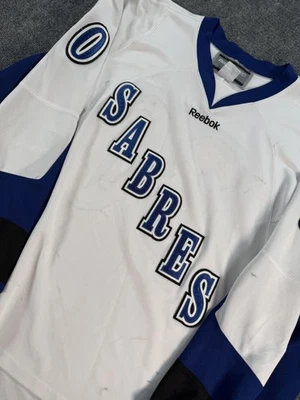 Buffalo Sabres Hockey Jersey Mens White Blue NHL Hockey Reebok Goalie Style 30 - Image 1 of 4