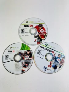 Xbox 360 Sports Games Lot Of 3 NHL 09, NHL 11, FIFA Soccer 10 - Disc Only ML379 - Picture 1 of 1