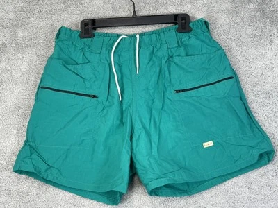 VTG LL Bean Extrasport Swim Trunks Mens Large Green Nylon Lined Zip Pockets USA - Image 1 of 4
