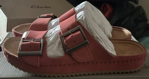 Clarks Brookleigh Sun Ladies Dusty Rose Suede Leather Sandals Uk Size 5 D EU38. - Picture 1 of 5