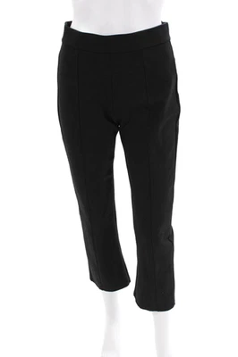 Tory Burch Womens Elastic Waistband Mid Rise Straight Leg Pants Black Size Small - Image 1 of 4