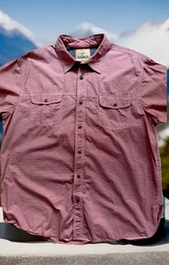 OUTDOOR LIFE SHORT SLEEVE SLIM FIT BUTTON UP SHIRT SLIM FIT HEATHER-RED MENS XL - Picture 1 of 6