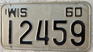 Wisconsin 1960 Motorrad Nummernschild schöne Qualität # 12459 - Bild 1 von 1