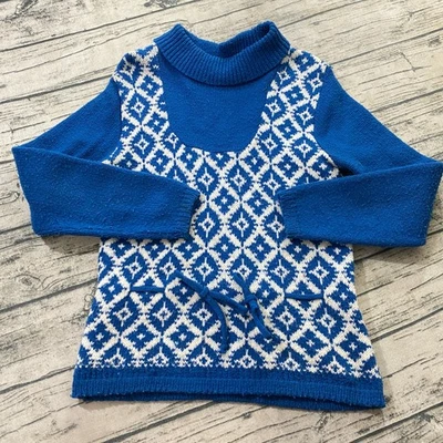 Bobbie Brooks (Se adapta a S/M) Argyle Sayelle Suéter Tejido Corbata Acento Boho De Colección Años 60 Foto 1 de 4