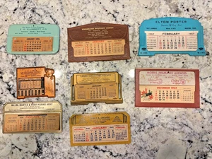 Set of 8 Vintage Mini Advertising Calendars  Insurance - Picture 1 of 9