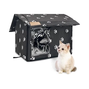 Stray Cats Shelter, Waterproof Outdoor Cat House Foldable Warm Pet Cave for W... - Picture 1 of 7