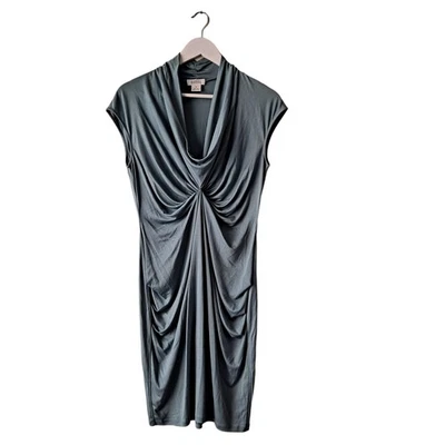 Barneys New York Womens Green 100% Silk Twist Waist Sleeveless Dress - Size M  - Image 1 of 4