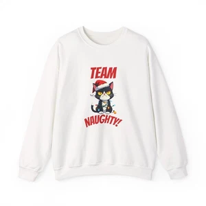 Team Naughty!  Freche Katze Weihnachtssweatshirt, Weihnachtsgeschenk, Haustierliebhaber - Bild 1 von 45