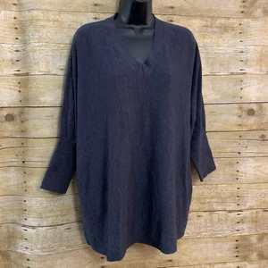 J Jill Pure Jill Pullover mittelblau V-Ausschnitt Relaxed Oversized Dolmanärmel weich - Bild 1 von 9