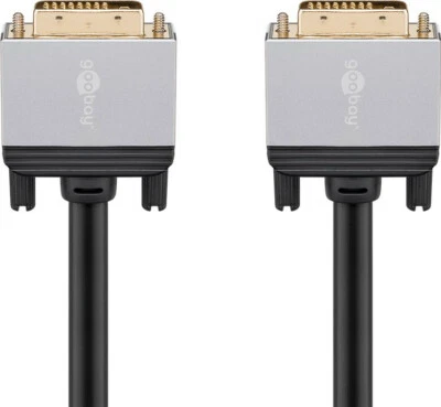Câble DVI-D mâle-mâle doré compatible 4K - 5 m - Goobay - Photo 1/3