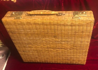 Vintage Briefcase Wicker Weave Vinyl Lined Hong Kong - Image 1 of 4
