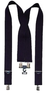 black suspenders 2" Wide Black Pants Suspenders Metal Hardware black 4196 - Picture 1 of 1