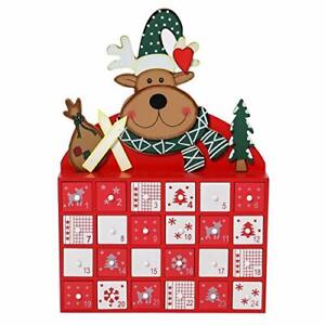 Sunnyglade Christmas Wooden Advent Calendar with Drawers 24 Day Countdown Cut...