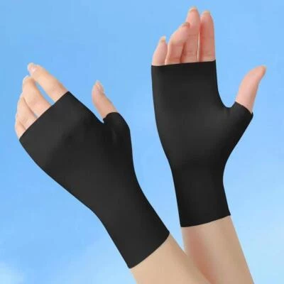 Fingerlose Handschuhe Halbfinger-Fahrhandschuh Eisseide Halbfinger-Handschu W9E1 - Bild 1 von 4