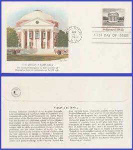 USA3 #1779 U/A FLEETWOOD FDC American Architecture Virginia Rotunda - Picture 1 of 1