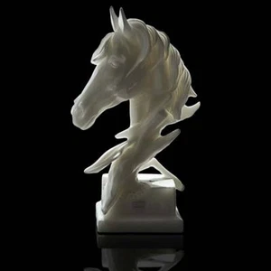 Escultura de mesa caballo mármol blanco H.38Cm - Imagen 1 de 1