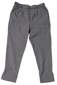 Anthropologie Geometric Cropped Black White Ankle Slit Pull On Pants Small - Picture 1 of 16