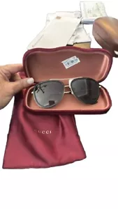 Authentic New Gucci GG0062S 003 Aviator Sunglasses in Black - Picture 1 of 5