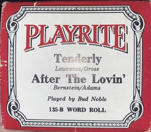Play-Rite 135-B TENDERLY/AFTER THE LOVIN’ Player Piano Word Roll 2 Songs - Picture 1 of 12