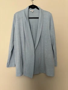 Haven Well Within Marled Open Cardigan SZ XL Light Blue Ribbed Sleeves Flawed - Picture 1 of 10