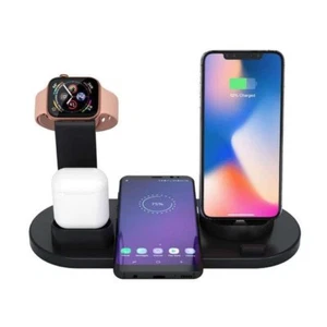 4 in 1 Charging Dock Station Holder Stand Fr Apple Watch AirPods/iPhone - Picture 1 of 10