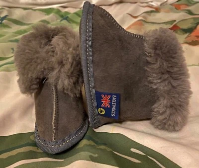 Eagle 羊毛灰色羊皮婴儿短靴澳大利亚制造 0-12 个月 — 第 1/4 张图片