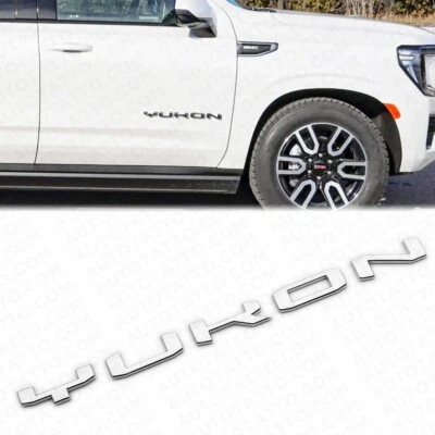 2021+ GMC Yukon Side Door Nameplate Logo Letter  Badge Emblem Chrome AT4 XL - Image 1 of 4