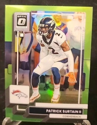 2022 Panini Optic Patrick Surtain II Lime Green Prizm #/35 #62 Denver Broncos  - Image 1 of 3