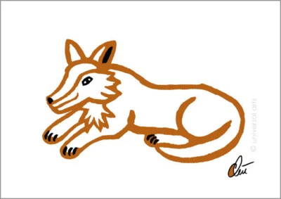 JACQUELINE DITT - Mr. Fox - outl.- R.Fur A3 sign.ltd.Original Druck Grafik Fuchs - Bild 1 von 2