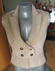 Gilet RENE LEZARD, velluto taglia 38, beige-sabbia, con colletto ***ottime condizioni*** - Foto 1 di 9