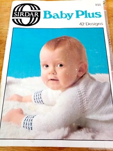 SIRDAR BABY PLUS 42 DESIGNS KNITTING PATTERN BOOK NO.108 VINTAGE - Picture 1 of 12