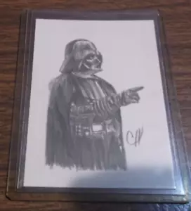 HAND DRAWN SKETCH CARD By CHRIS HENDERSON STAR WARS DARTH VADER 5 OF 5 - Picture 1 of 2