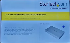 STARTECH 3.5in SILVER USB 3.0 EXTERNAL SATA III HARD DRIVE ENCLOSURE WITH UASP - Picture 1 of 2