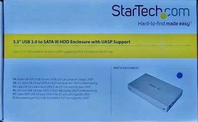 STARTECH 3.5in SILVER USB 3.0 EXTERNAL SATA III HARD DRIVE ENCLOSURE WITH UASP - Image 1 of 2