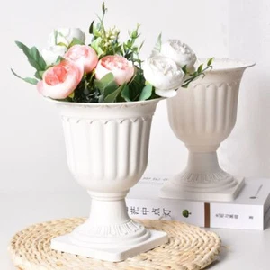 Weiß Kunststoff behälter Blumentopf Römisch Pflanzer Blumenladen Garten bedarf - Bild 1 von 11