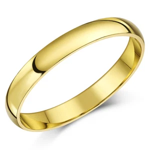 18ct Anillo Oro Amarillo Extra Pesado Anillo de Bodas en Forma de D - Imagen 1 de 8