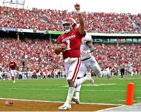 Kyler Murray Oklahoma Sooners Unsigned Touchdown Celebrate Photo Cover
