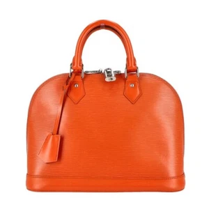 Louis Vuitton Epi Alma PM Pimon Orange Handbag Leather Top Handle Bag M40623 A - Picture 1 of 24