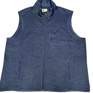 Chaleco Suéter Orton Brothers Cremallera Completa Talla XL Azul Sólido Forrado de Vellón Tejido - Imagen 1 de 7