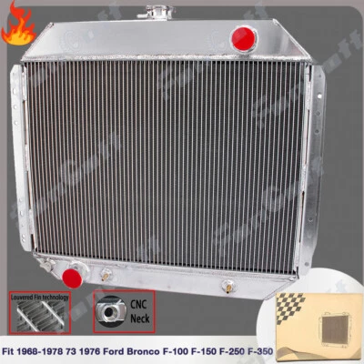 Fit 1968-1978 73 1976 Ford Bronco F-100 F-150 F-250 F-350 Upgrade 4-Row Radiator Foto 1 de 4