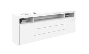 Sideboard 200cm Kommode Weiß Hochglanz Schwarz Beton Schrank Anrichte SANTA FE - Bild 1 von 15
