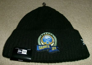 NEW w/Tag NEW ERA Black STITCHED/Knit BUFFALO SABRES Two-Sided USA WINTER HAT - Picture 1 of 3