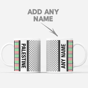 Taza Keffiyeh Palestina Personalizada + Posavasos - Palestina Keffiyah Kufiya Árabe - Imagen 1 de 15