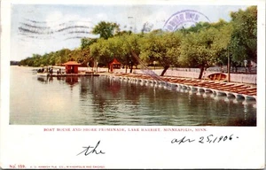 Boat House & Shore Promenade Lake Harriet Minneapolis Minnesota Postcard - Picture 1 of 2