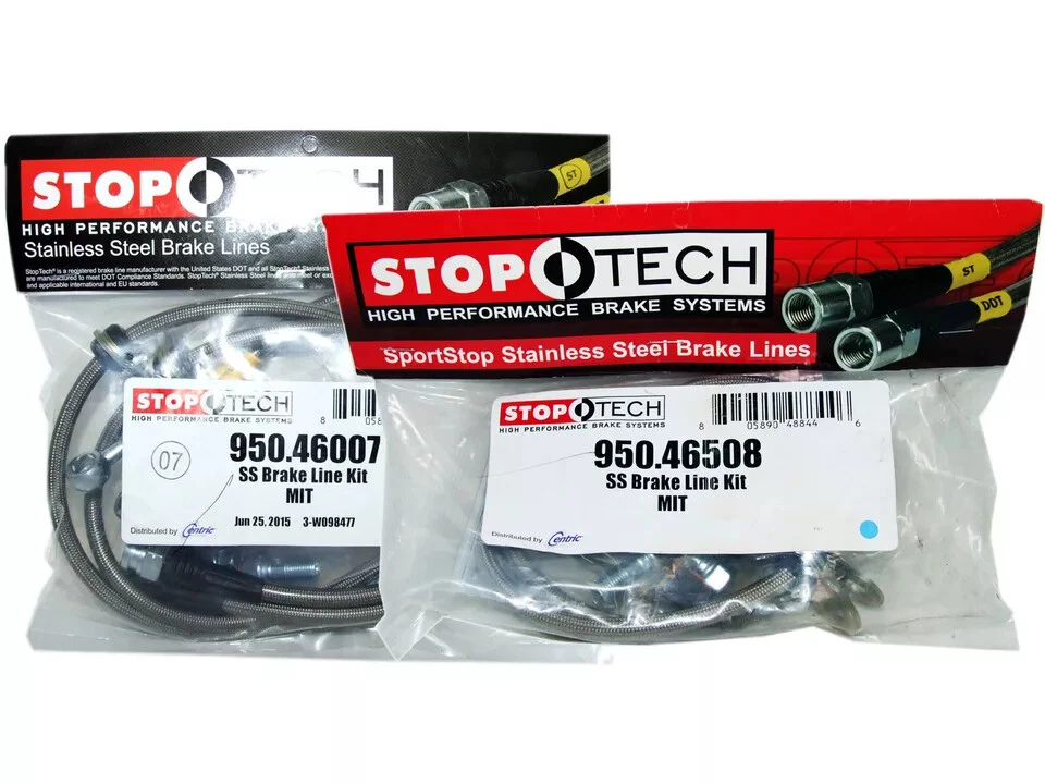 Líneas de freno trenzadas de acero inoxidable Stoptech (juego delantero y trasero / 46007+46508) Foto 1 de 1