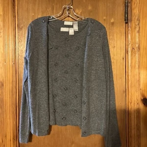Lis Claiborne Sweater Set Gray Size M - Picture 1 of 9