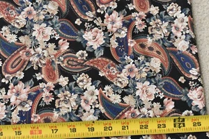 11" Long, Vintage, Rust & Cream Floral Paisley Cotton, Alexander Henry, P8633 - Picture 1 of 7